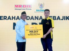 (Kiri-Kanan) Pimpinan BAZNAS RI Bidang Pengumpulan Rizaludin Kurniawan S.Ag M.Si, dan Head of Retailing Management MR.DIY Indonesia Hendra Kurniawan | IST